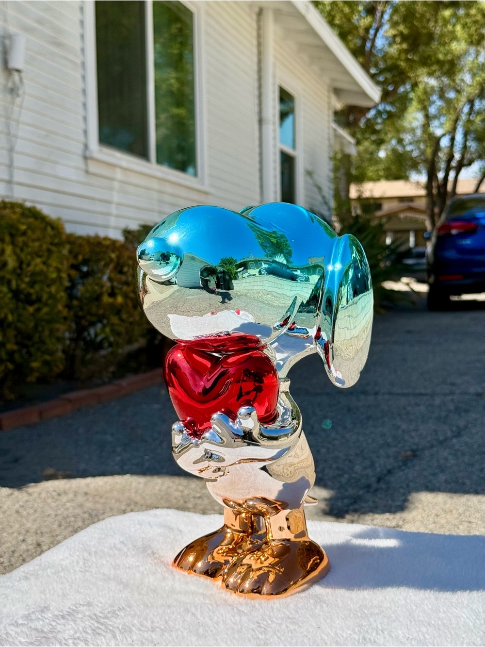 Snoopy heart chrome figure - 32cm 12.6